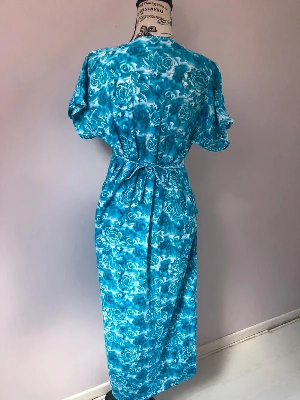 Turquoise embroidered djellaba / caftan-style maxi dress – One Size – photo 13